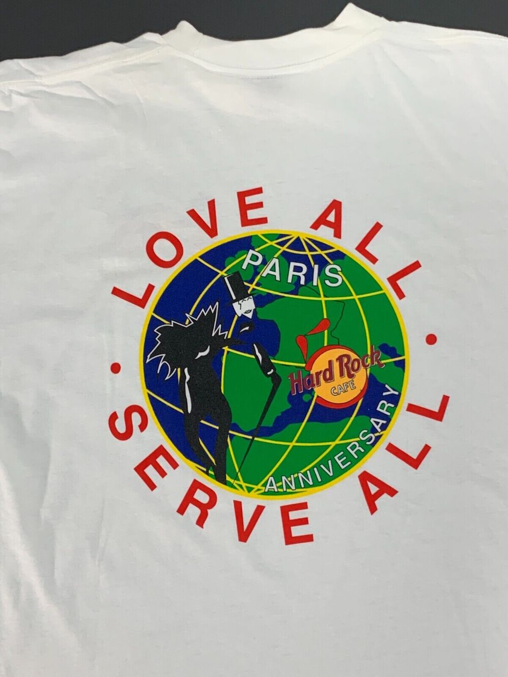 Vintage Hard Rock Cafe T Shirt XL Short Sleeve made USA PARIS 5th Anniversary